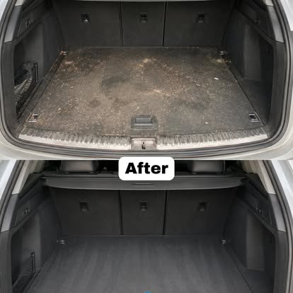 Before and after cargo area cleaning
