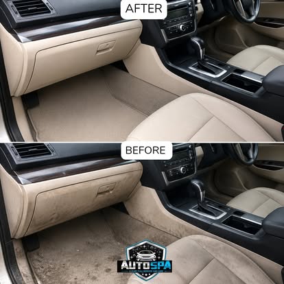 Before and after dashboard and interior cleaning